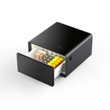 Modern Smart Side Table with Built-in Fridge Wireless Charging Black