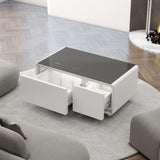 Modern Smart Coffee Table with Built-in Fridge Touch Control Panel