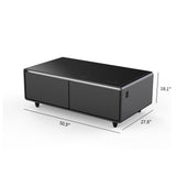 Modern Smart Coffee Table with Built-in Fridge Touch Control Panel