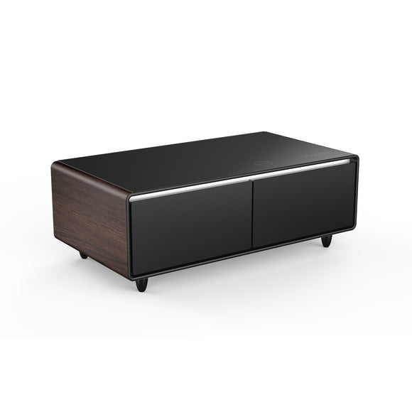 Modern Smart Coffee Table with Built-in Fridge, Bluetooth Speaker