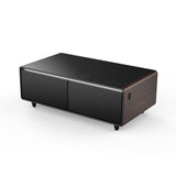 Modern Smart Coffee Table with Built-in Fridge, Bluetooth Speaker