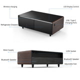 Modern Smart Coffee Table with Built-in Fridge, Bluetooth Speaker