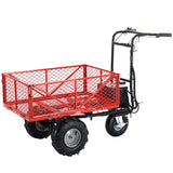 Wheelbarrow Utility Cart Electric Powered Cart 48V28Ah 500W Capacity 500lbs Material Hauler 1000lbs Towing