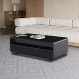 Modern Smart Coffee Table with Built-in Fridge Touch Control Panel
