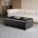 Modern Smart Coffee Table with Built-in Fridge Touch Control Panel