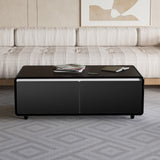 Modern Smart Coffee Table with Built-in Fridge Touch Control Panel
