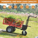 Wheelbarrow Utility Cart Electric Powered Cart 48V28Ah 500W Capacity 500lbs Material Hauler 1000lbs Towing