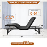 Adjustable Queen Bed Base Frame with Head and Foot Incline Wireless Remote Zero Gravity Quiet Motor