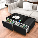 Modern Smart Coffee Table with Built-in Fridge, Bluetooth Speaker