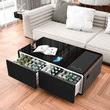 Modern Smart Coffee Table with Built-in Fridge Touch Control Panel