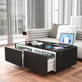Modern Smart Coffee Table with Built-in Fridge Touch Control Panel