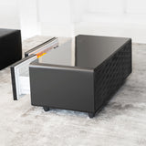Modern Smart Coffee Table with Built-in Fridge Bluetooth Speaker Black