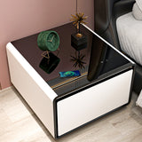 Modern Smart Side Table with Built-in Fridge Temperature Control White