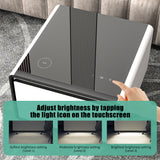 Modern Smart Side Table with Built-in Fridge Temperature Control White