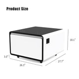 Modern Smart Side Table with Built-in Fridge Temperature Control White