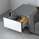 Modern Smart Side Table with Built-in Fridge Temperature Control White