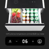 Modern Smart Side Table with Built-in Fridge Temperature Control White