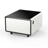 Modern Smart Side Table with Built-in Fridge Temperature Control White