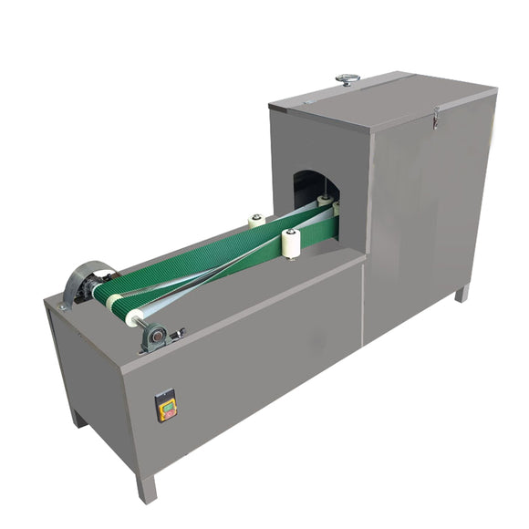 Commercial conveyor belt fish killing machine with open back and open belly