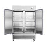 54"W Refrigerator 2 Section 2 Door Stainless Steel Reach-in 42.2 Cu.ft.