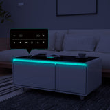 Modern Smart Coffee Table with Built-in Fridge Touch Control Panel