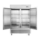 54"W Freezer 2 Section 2 Door Stainless Steel Reach-in 42.2 Cu.ft.