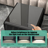 Modern Smart Side Table with Built-in Fridge Wireless Charging Black