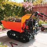 660 lb. Loading Capacity Track Barrow, Gas Powered, Welded Bucket, , Briggs & Stratton CR950,208cc 6.5HP, 3F+1R