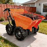 660 lb. Loading Capacity Wheel Barrow, Gas Powered Dumper Garden Cart, , Briggs CR950, 208cc 6.5HP, 3F+1R Gearbox, Four-Wheel Drive