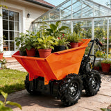 660 lb. Loading Capacity Wheel Barrow, Gas Powered Dumper Garden Cart, , Briggs CR950, 208cc 6.5HP, 3F+1R Gearbox, Four-Wheel Drive