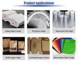 Automatic plastic bag labeling machine, pouch labeling machine, label applicator for bags