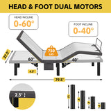 Ergonomic Twin XL Size Adjustable Bed, Zero Gravity Base for Stress Management w