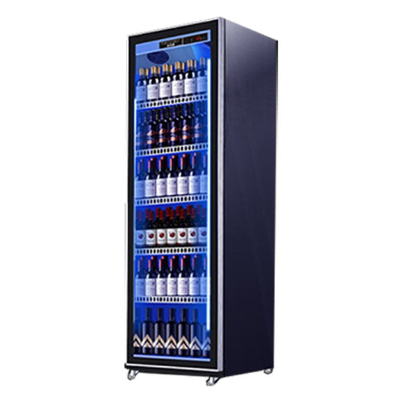 Beverage refrigerated display case with three lighting glass freezer showcase