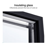 Beverage refrigerated display case with three lighting glass freezer showcase