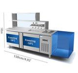 Bubble Tea Bar Counter With Refrigeration and boba tea bar