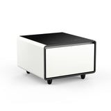 Modern Smart Side Table with Built-in Fridge Temperature Control White