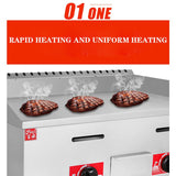 Commercial gas griddle stainless steel iron plate frying burger frying pan gas