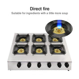 Commercial multiple stainless steel blazing multi-head gas stoves