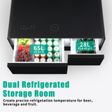 Modern Smart Coffee Table with Built-in Fridge Bluetooth Speaker Black