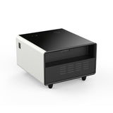 Modern Smart Side Table with Built-in Fridge Temperature Control White