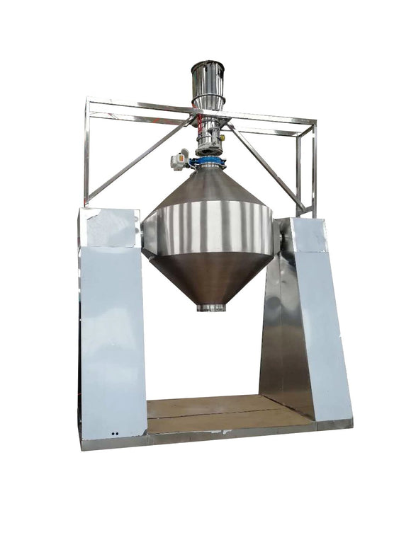 Double cone dry powder mixer with forced mixing, For the pharmaceutical industry, laboratory