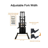 Electric Straddle Stacker,118" High Fully Powered with 4400lbs Cap