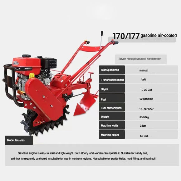 Mini Crawler Rotary Tiller Multifunctional Chain Track Micro Cultivator Machine Gasoline Diesel Small Power Farm Tiller