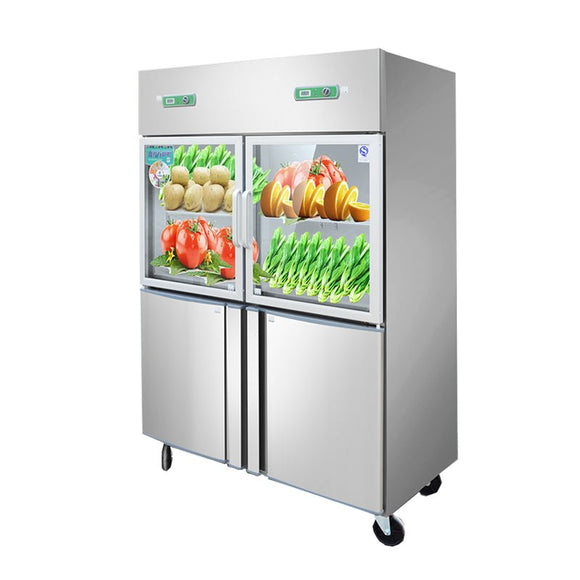 Four-door glass freezer Reach-In freezer 35cu.ft/1000 Liter