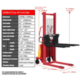 Pallet Stacker , Semi Automatic Stacker Electric Lifter Pallet Stacker