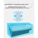 Supermarket refrigeratet steel freezer showcase glass top