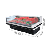Supermarket refrigeratet steel freezer showcase glass top
