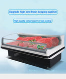 Supermarket refrigeratet steel freezer showcase glass top