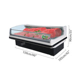 Supermarket refrigeratet steel freezer showcase glass top