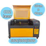 The effective working area of the LCM-4060 laser cutting machine is 40x60cm. There are three laser powers of 50W \ 60W \ 80W to choose from, and its laser type is CO2.